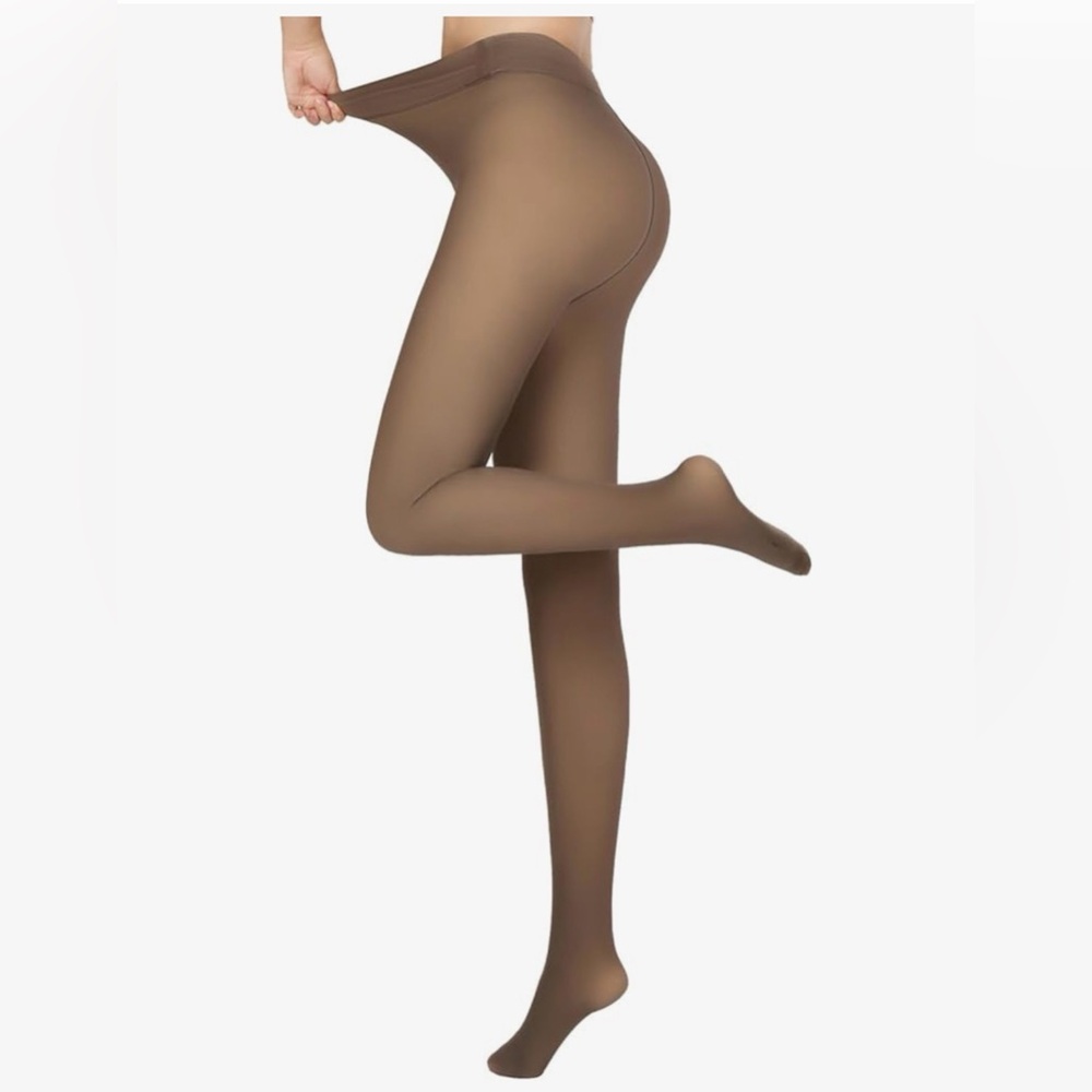 Fleece Lined Tights Women,Fake Translucent Thermal Tights